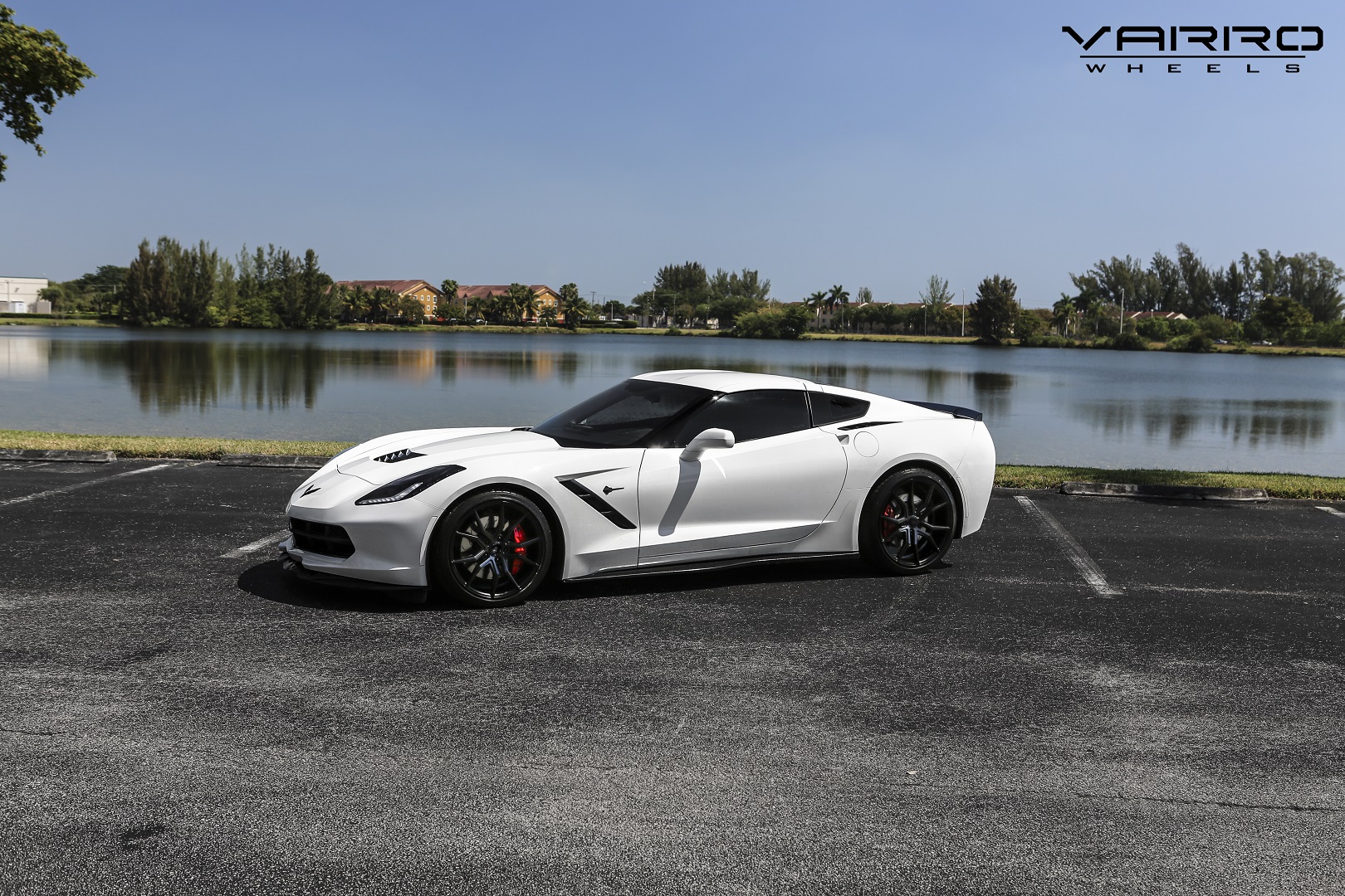 Corvette Stingray Black Rims Varro Staggered VD19 Wheels